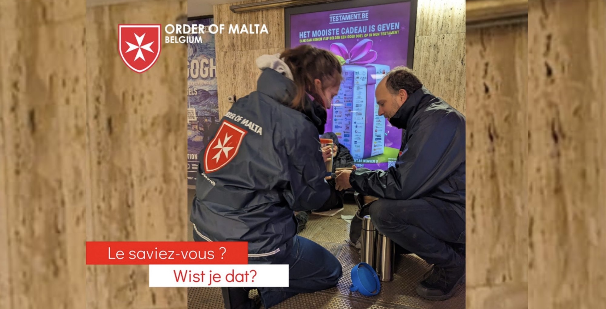 Via onze Maraudes staat de Orde van Malta België naast de daklozen